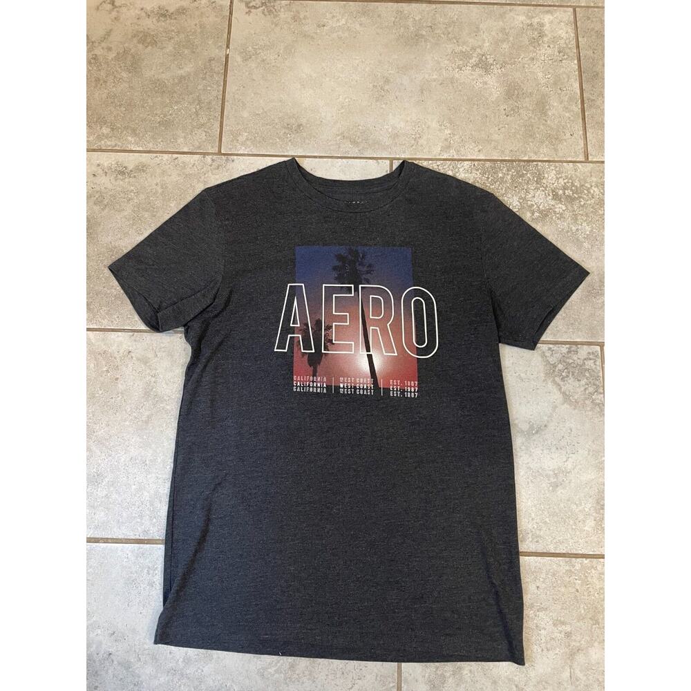 Aeropostale Mens 1987 California West Cost Short Sleeve Dark Gray T Shirt Sz M